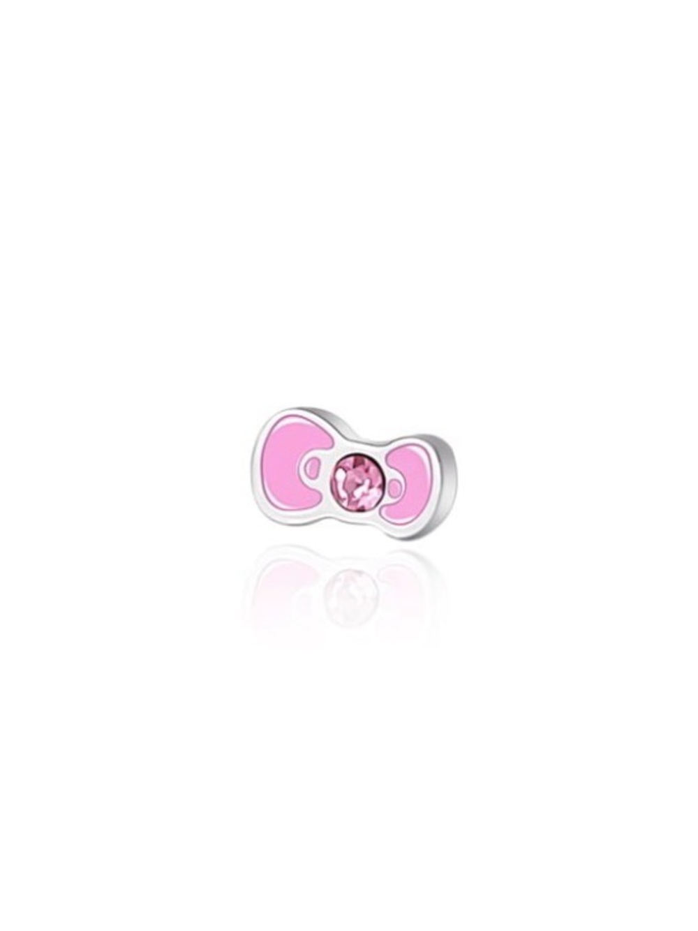 Sanrio Hello Kitty Stainless Steel (316L) Pink Enamel Bow Nose Stud